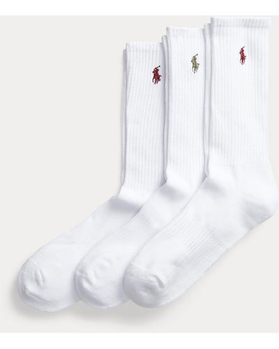 Polo Ralph Lauren 3 paires de chaussettes de sport - Blanc