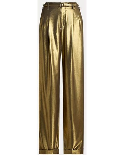 Ralph Lauren Collection Stamford Foiled Georgette Trouser - Metallic