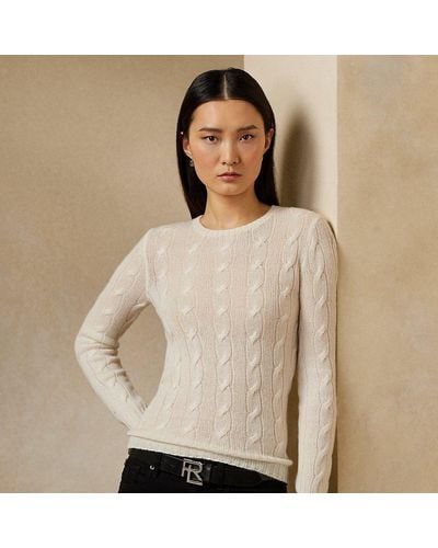 Ralph Lauren Collection Cable-knit Cashmere Sweater - Natural