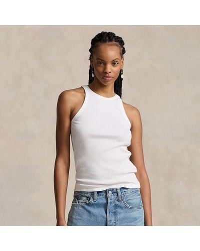 Ralph Lauren Camiseta de algodón acanalado - Blanco