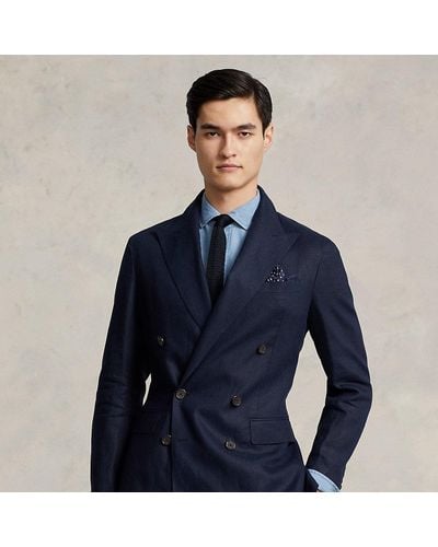 Ralph Lauren Polo Soft Tailored Linen Suit Jacket - Blue