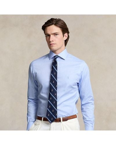 Polo Ralph Lauren Regent Slim Fit Overhemd Met Textuur - Blauw