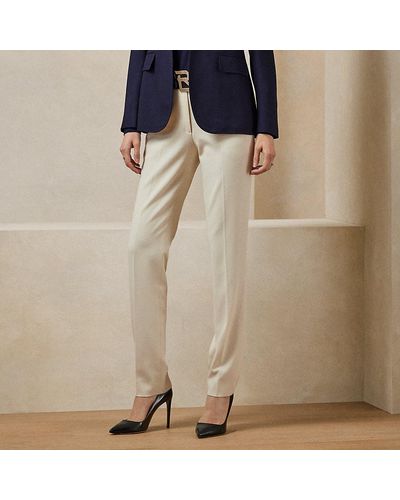 Ralph Lauren Collection Pantaloni Simone in crêpe di lana - Blu