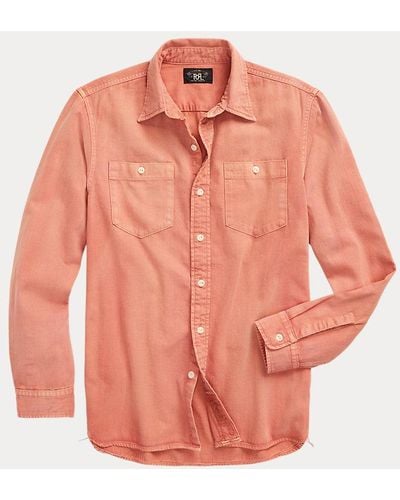 RRL Garment-dyed Twill Workshirt - Orange