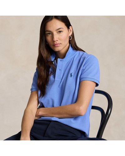 Ralph Lauren Classic Fit Mesh Polo Shirt - Blue