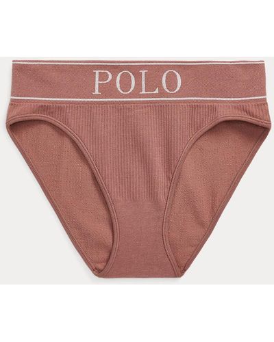 Polo Ralph Lauren Logo Seamless High-rise Brief - Pink
