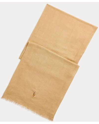 Polo Ralph Lauren Washed Linen-blend Scarf - Natural