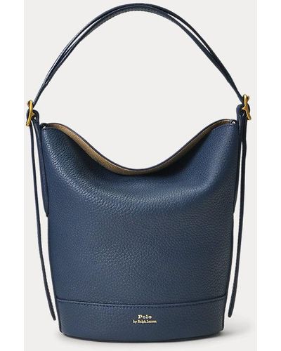 Polo Ralph Lauren Leather Small Bellport Bucket Bag - Blue