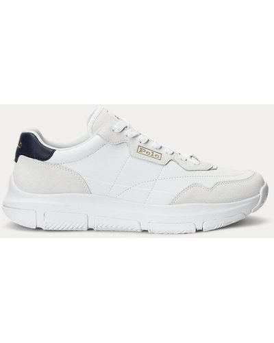 Ralph Lauren Sneaker Spa Racer 100 pelle e camoscio - Bianco