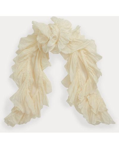 Ralph Lauren Collection Ruffled Washed Organza Scarf - Natural