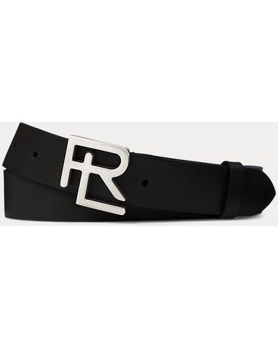 Ralph Lauren Purple Label Cinturón de piel vachetta RL - Negro
