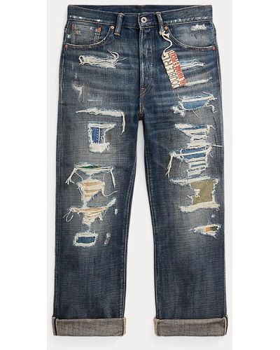 RRL Sumter Vintage 5-pocket Herstelde Jeans - Blauw