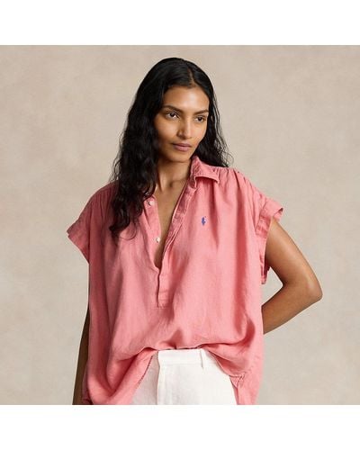 Polo Ralph Lauren Camicia popover in lino - Rosa