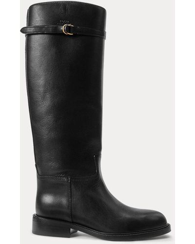 Polo Ralph Lauren Vachetta Leather Riding Boot - Black