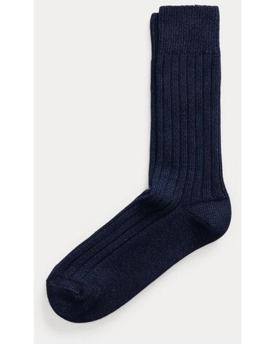 RRL Indigo Stretch Cotton-blend Socks - Blue