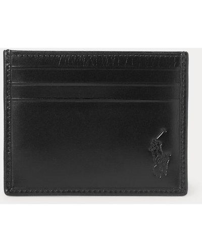 Polo Ralph Lauren Porte-cartes poney distinctif en cuir - Noir