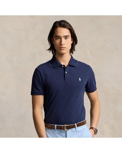 Ralph Lauren Tailored Fit Performance Mesh Polo Shirt - Blue