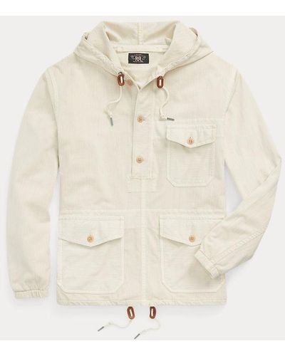 RRL Garment-dyed Jersey Popover Anorak - Natural