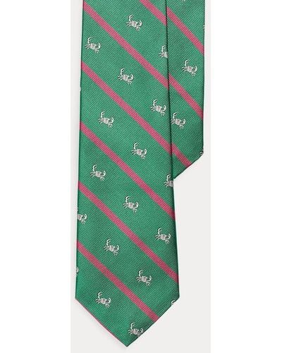 Polo Ralph Lauren Corbata Club de seda repp con rayas - Verde
