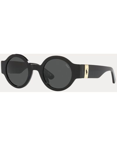 Polo Ralph Lauren Runde Sonnenbrille - Schwarz