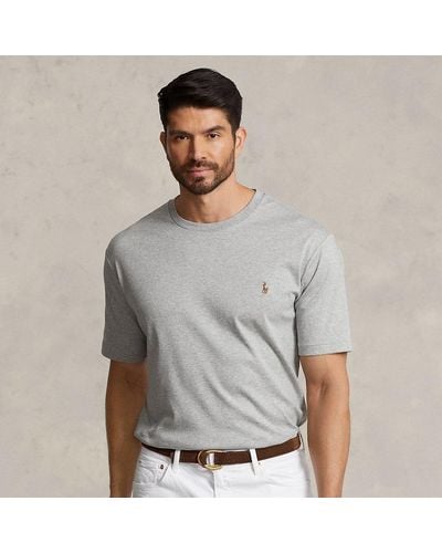 Ralph Lauren Große Größen - Baumwoll-T-Shirt mit Rundhalsausschnitt - Grau