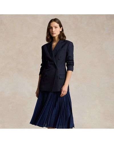 Polo Ralph Lauren Pleated Georgette Skirt - Blue