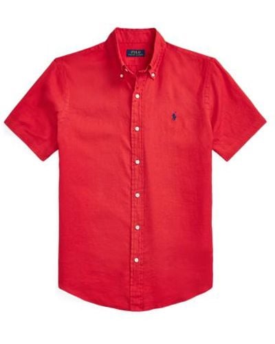 Polo Ralph Lauren Classic Fit Linen Shirt - Red