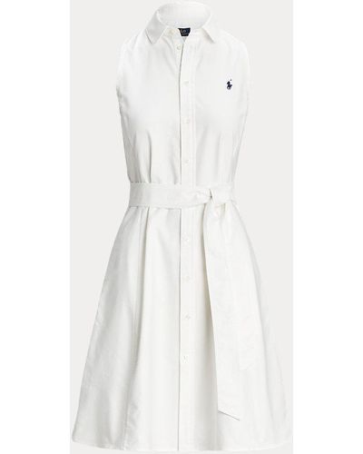 Polo Ralph Lauren Oxford Sleeveless Shirtdress - White