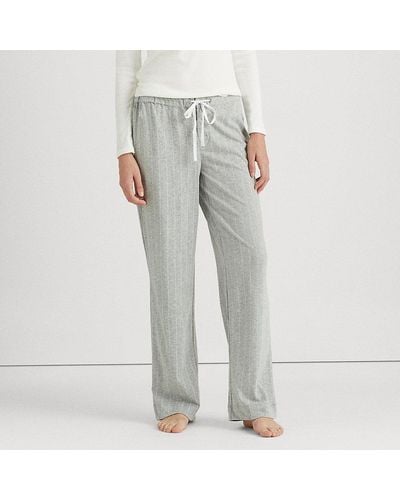 Lauren by Ralph Lauren Ralph Lauren Striped Jersey Pajama Pant - Gray