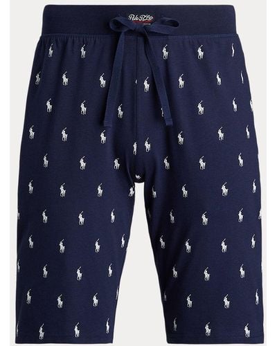 Polo Ralph Lauren Allover Pony Cotton Jersey Sleep Short - Blue