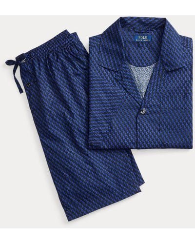 Polo Ralph Lauren Pigiama in cotone a righe - Blu