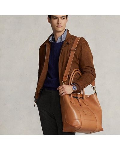 Ralph Lauren Heritage Tumbled Leather Tote - Brown