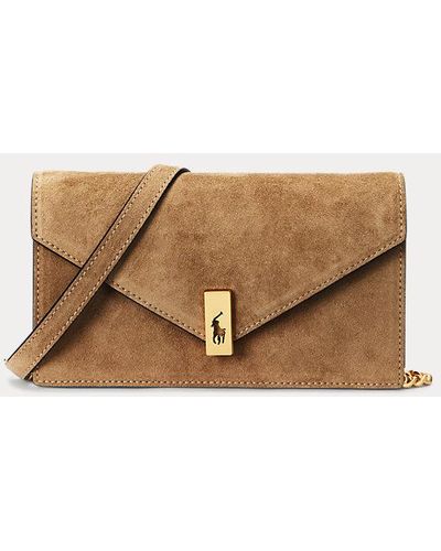 Polo Ralph Lauren Polo Id Suede Chain Wallet & Bag - Natural