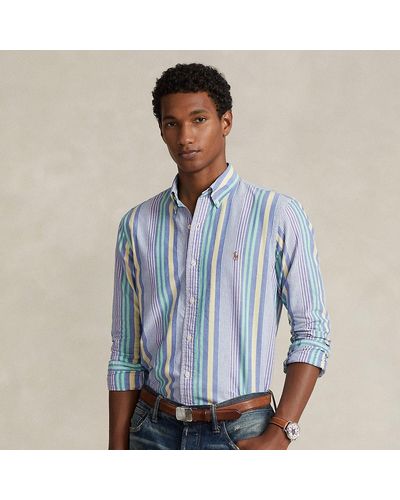 Ralph Lauren Classic Fit Striped Oxford Shirt - Blue
