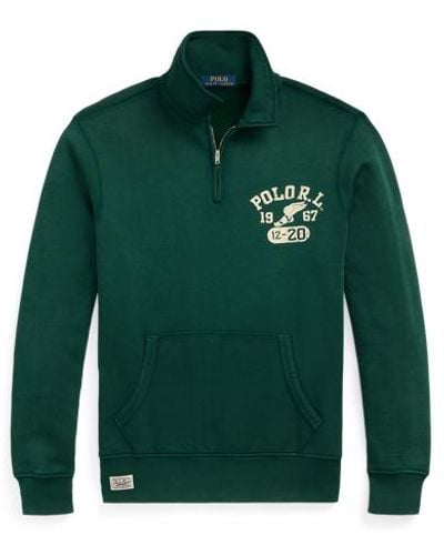 Polo Ralph Lauren Graphic Fleece Quarter-zip Sweatshirt - Green