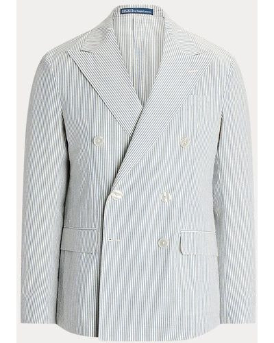 Polo Ralph Lauren Tailored-Fit Seersucker-Jacke Polo Soft - Grau