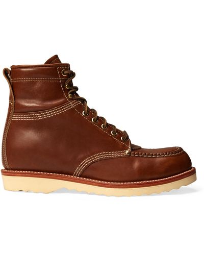 Ralph Lauren Brunel Leather Work Boot - Brown