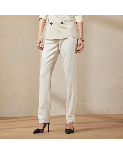 Ralph Lauren Collection Ralph Lauren Seth Wool Crepe Tuxedo Pant - White
