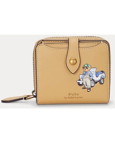 Polo Ralph Lauren Polo Bear Leather Compact Wallet - Natural