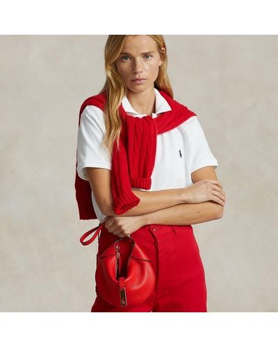 Ralph Lauren Mini-Schultertasche Polo ID aus Leder - Rot