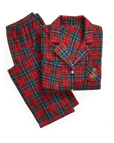 Ralph Lauren Pyjama en molleton écossais - Rouge