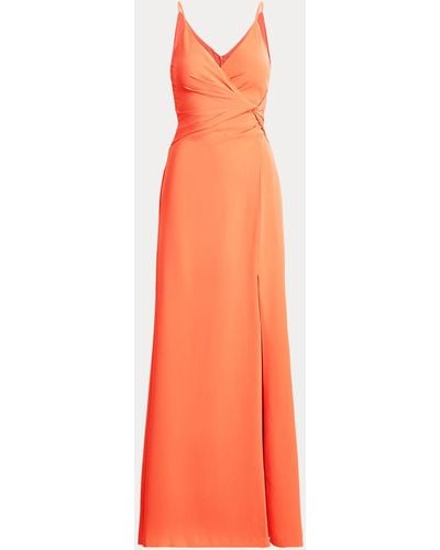 Ralph Lauren Ärmelloses Abendkleid aus Crêpe - Orange