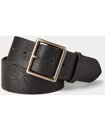 RRL Distressed Leather Belt - Multicolour