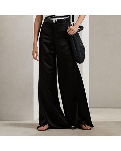 Ralph Lauren Collection Pantaloni Leora in misto lino - Nero