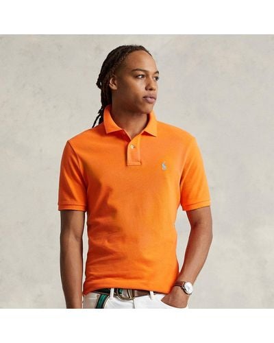 Polo Ralph Lauren Slim Fit Mesh Polo-shirt - Oranje