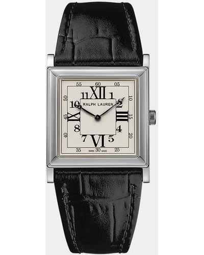 Ralph Lauren Reloj RL867 de plata de 28 mm - Negro