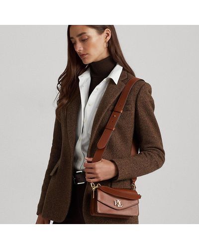 Lauren by Ralph Lauren Kleine Leren Taylor Crossbodytas - Bruin