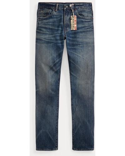 RRL Jeans im Slim-Fit mit Belgrad-Waschung - Blau