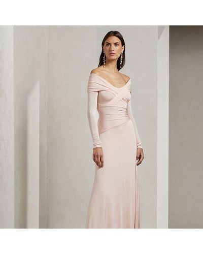 Ralph Lauren Collection Ralph Lauren Knit Off-the-shoulder Evening Dress - Pink
