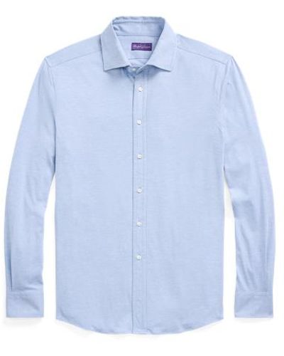Ralph Lauren Purple Label Hemd aus Stretchjersey - Blau